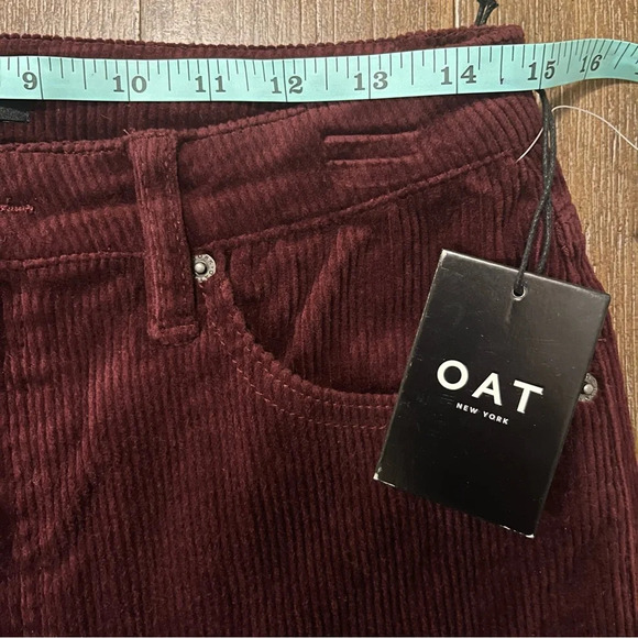 OAT NYC Corduroy Pant Women’s 30 High Rise Burgundy Skinny Leg Pant - Picture 4 of 14